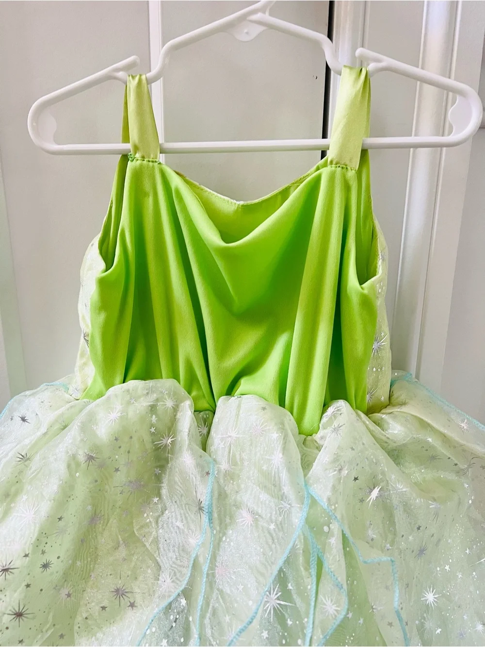 Disney Princess Tiana Deluxe Light-Up Costume Dress Green Fairly Dress Size 110